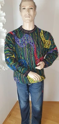 Vintage 90s COOGI AUSTRALIA Sweater Multicolor size XL (54) 3D Knit Biggie - Bild 1 von 4