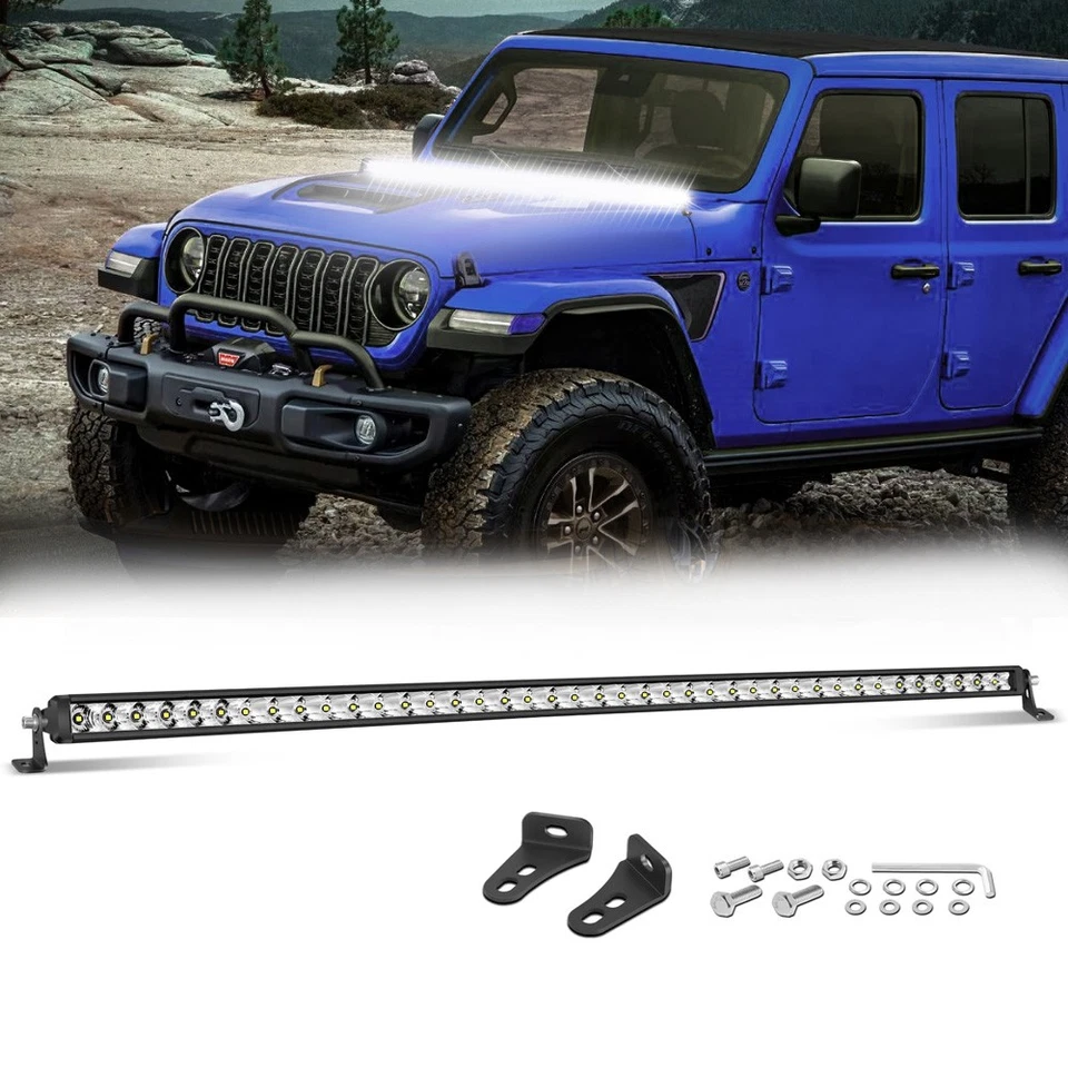 40" LED Light Bar Combo Single Row Light Bar Roof Rack for 2005-22 TOYOTA TACOMA Foto 1 de 4