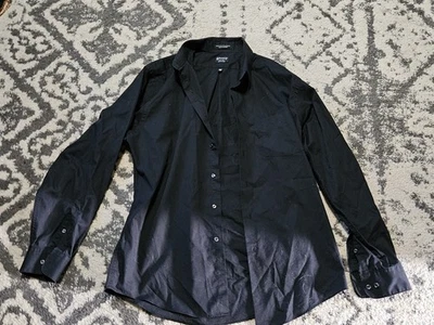 Mens Arrow Button Up Long Sleeve Dress Shirt Black Sz L 16 1/2 34-35  - Image 1 of 3