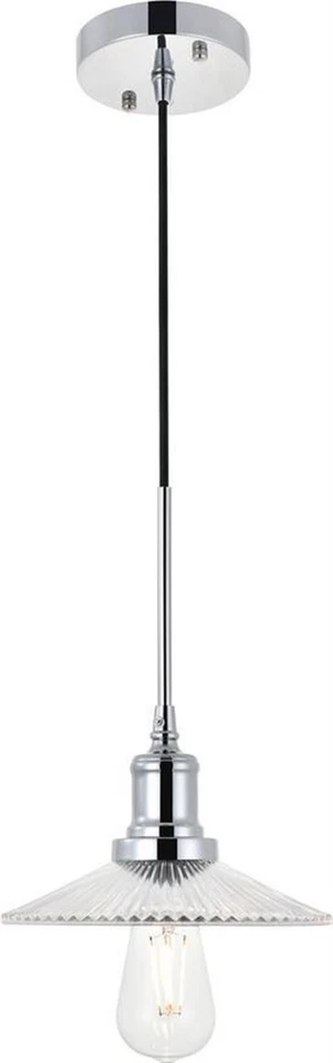 Waltz Mid-Century Modern Chrome Pendant with Crystals - Image 1 of 1