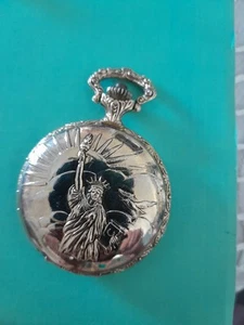 Remington Pocket Watch Statue Of Liberty Vintage With Case - Picture 1 of 7