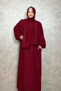 Dubai Muslim Women Hooded Abaya Prayer Maxi Dress scarf Kaftan Turkey Islamic L - Picture 1 of 16
