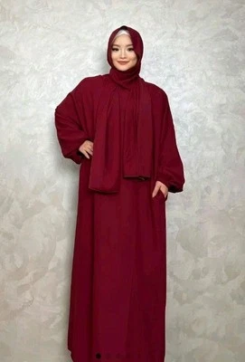 Dubai Muslim Women Hooded Abaya Prayer Maxi Dress scarf Kaftan Turkey Islamic L - Image 1 of 4