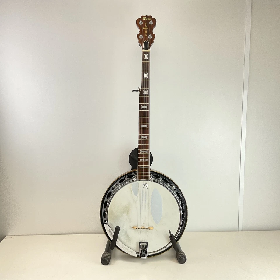 Alvarez 1970's Minstrel 5 String Bowtie Resonator Banjo w/ Hardcase (L) S#563 - Image 1 of 4