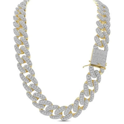 Punta 410+ gramos negrita 20 mm VVS1/D 42,75 CTW. Cadena cubana Miami oro 14K sin cuello Foto 1 de 3