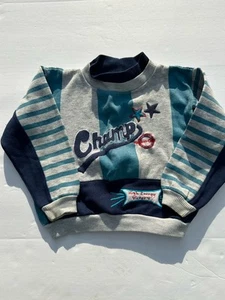 Vintage Day Sportswest Boys CHAMPS Sweatshirt size 6 Gray Teal VTG - Picture 1 of 6