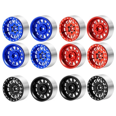 RCBATER 4Pcs 1.3" Aluminium Beadlock Rim Wheels for RC 1/24 1/18 SCX24 TRX4M Car - Image 1 of 4