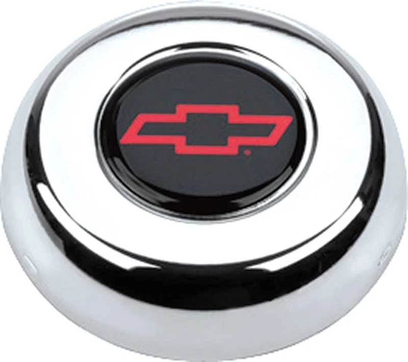 Botón de cuerno cromado Grant Classic Series con logotipo de pajarita roja en negro Foto 1 de 1