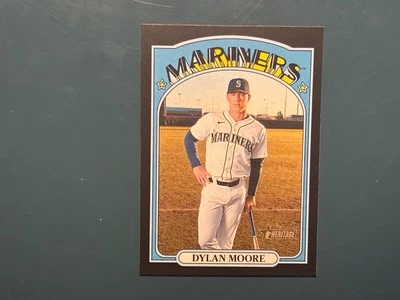 2021 Topps Heritage - Dylan Moore #320 Black Border SSP /50 - Image 1 of 2