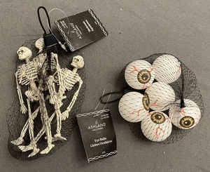 2 SET ASHLAND HALLOWEEN SKELETTE AUGEN GRUSELIGE DEKORATIONEN SCHÄDEL GEIST NEU - Bild 1 von 1
