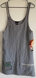 Custo Barcelona Mini Dress Top Sz 2 Zips Appliqué Studs Spain Rare Y2K Art - Picture 1 of 22