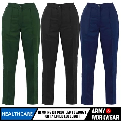 TULIP Women's Healthcare Straight Leg Work Trousers - Back Elasticated Hospitals Nurse