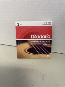 3er-Set EJ17 Akustikgitarrensaiten D'Addario EJ17-3D Phosphor Bronze Medium - Bild 1 von 2