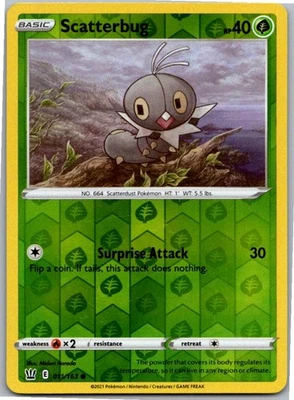 Scatterbug Common SWSH05: Battle Styles 011/163 NM Reverse Holo - Image 1 of 2