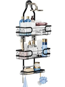 Shower Rack Hanging No-Drilling Aluminum Over Required Shower Rack With Soap ... - Picture 1 of 5