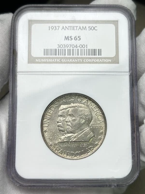 1937 Antietam Battle 75th Anniv. Silver Commemorative Half Dollar 50c NGC MS65 - Image 1 of 4