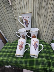 222 Fifth Paisley Ornaments FIVE 6.1/4 inch Mugs - Picture 1 of 7