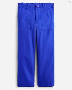 NEW J.Crew Crewcuts Kids' garment-dyed utility pant, Brilliant cove, Sz 10 - Picture 1 of 4