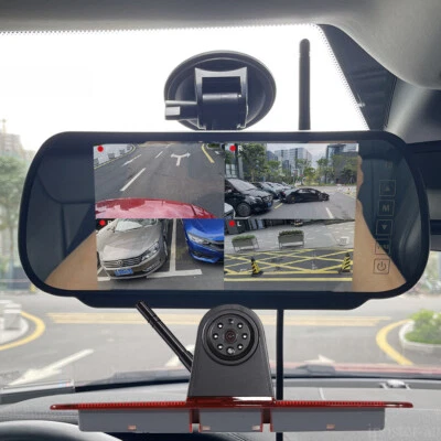 Wireless 7"Rear Mirror Monitor DVR+Backup Reversing Camera For Benz Sprinter Van - image 1 of 4
