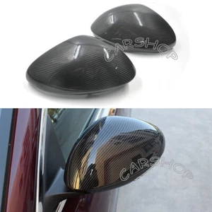 Real Carbon Fiber Side Mirror Cover Caps Overlay For Alfa Romeo Giulia 2017-2022 - Picture 1 of 9