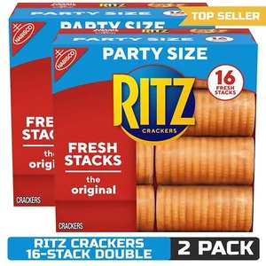 Pack of 2 - Ritz Crackers Flavor Party Size Box of Fresh Stacks 16 Sleeves Total - Picture 1 of 22