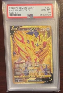 2020 Pokemon Sword & Shield Legendary Zamazenta V Gold Secret 212 FA PSA 10 Gem  - Bild 1 von 1