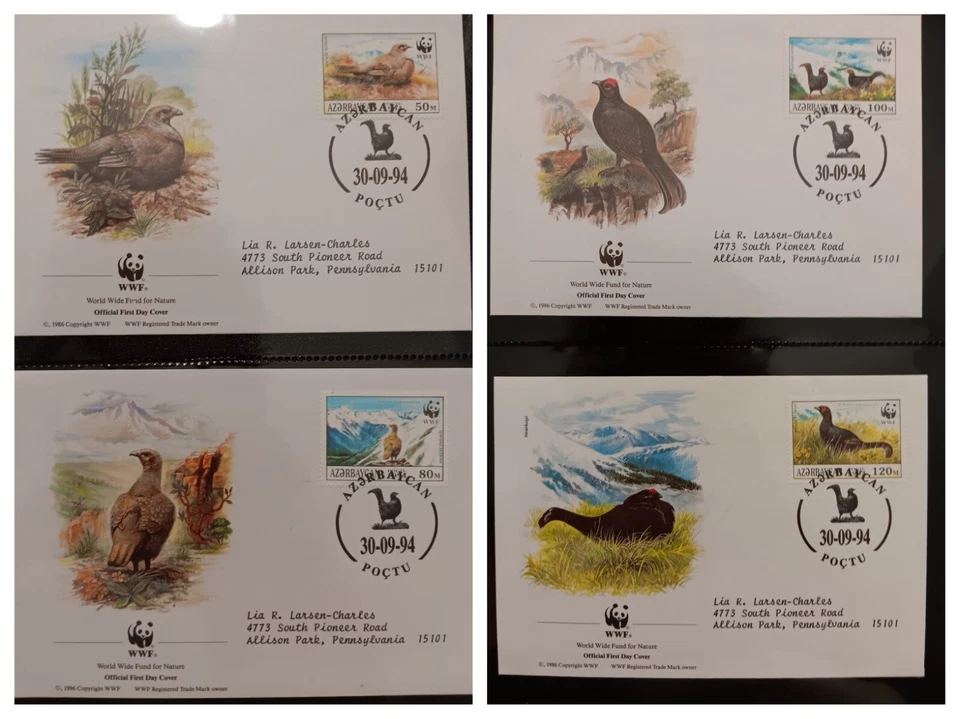 O) 1994 AZERBAIYÁN, WWF - FONDO MUNDIAL PARA LA VIDA SILVESTRE, AVES, LYRURUS MLOKOSIEWICKZI, F Foto 1 de 1