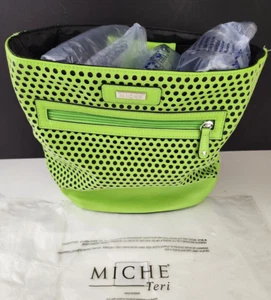 MICHE Teri Demi Shell Seahawks Neon verde lime ecopelle 1 tasca laterale con cerniera - Foto 1 di 5