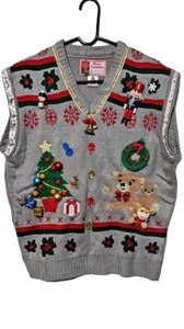 Ugly Christmas Sweater Vest Custom Classic Christmas Mens L Unisex 3D Womens - Picture 1 of 15