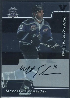 Mathieu Schneider Autograph Vault #159 2002-03 BAP Signature Series With Freebie - Image 1 of 2