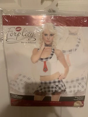 New Forplay Honor Roll School Girl Costume Adult Size S/M Top Skirt & Hair Bows - Image 1 of 4
