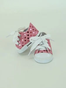 Rosa Pailletten Tennis Turnschuhe für 18" Puppe - Bild 1 von 1