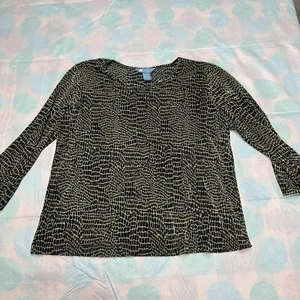 Vintage Koret Petite animal print long sleeve blouse - Picture 1 of 6