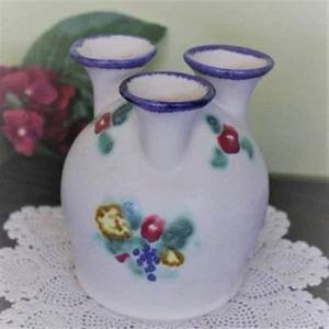 Blumenknospen Vase Handarbeit Keramik Wolken Folsom 1985 3 Stängel Unikat Design - Bild 1 von 6