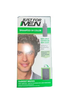 Just For Men Shampoo-In Hair Color #H-50 DARKEST BROWN - Picture 1 of 4