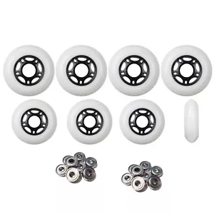 Outdoor Inline Skate Wheels 76mm/80mm Wht HILO Rollerblade Hockey Abec9 Bearings - Picture 1 of 4