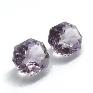 AMETHYST 2 Pcs Set 3.60 ct Light Purple 8.0x7.1 mm  Untreated VVS Clarity Brazil - Picture 1 of 18