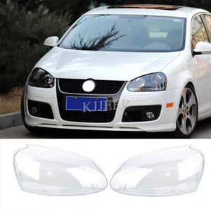 2x Headlight Lens Glass Cover Replacement For VW Volkswagen Golf MK5 2005-2009 - Picture 1 of 12