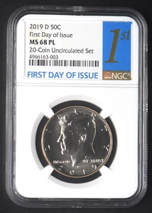 2019-D Kennedy Half Dollar NGC MS68 PL FDOI 50C - 20 Coin UNC Set - COINGIANTS - - Picture 1 of 2