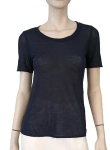 MARNI sz 44 Slim Fit Navy Tissue Thin Cotton Scoop Neck T-Shirt - Picture 1 of 3