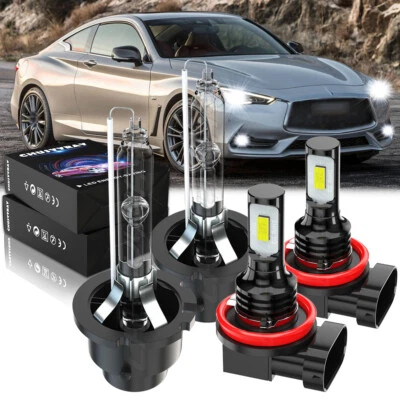 Para Para Infiniti Q60 2014-2019 LED/HID Faros Altos/Bajos+Bombillas antiniebla Foto 1 de 4