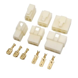 6.3mm Auto Car Connector Plug Male Female Socket Terminal 1/2/3/4/6/8-12 Pin Set - Picture 1 of 14