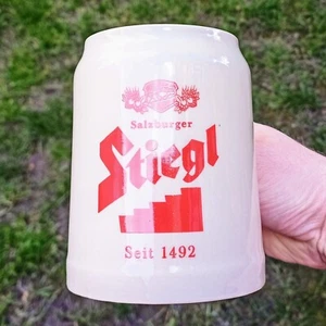 1 x NEW Stiegl Salzburger 0.5 Liter Beer Clay Stoneware Ceramic Glass Stein Mug - Picture 1 of 19
