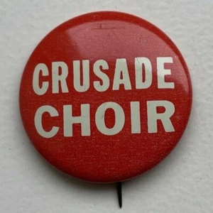 Crusade Choir Evangelical Christian Music Outreach Vintage Red Button Lapel Pin - Bild 1 von 12