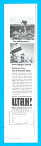 1969 Utah tourism travel vintage PRINT AD Great Salt Lake boating hiking trout - Picture 1 of 3