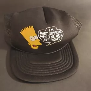 The Simpsons Devil Bart 1990 Vintage Trucker Hat SnapBack 90s Who the Hell are - Picture 1 of 4