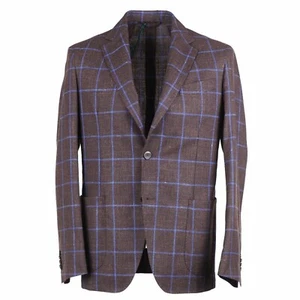 Luigi Borrelli Slim-Fit Windowpane Check Wool-Linen-Silk Sport Coat 42R (Eu 52) - Picture 1 of 11