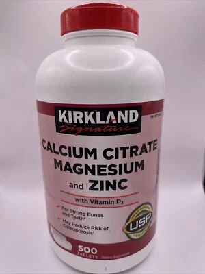 Kirkland Citrato de Calcio 500 mg Magnesio y Zinc Vitamina D3 500 Comprimidos Foto 1 de 4