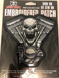 Lethal Threat Skull Motor Embroidered Patch LT30075 - Picture 1 of 1