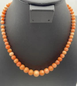 VINTAGE ANGEL SKIN CORAL NECKLACE STERLING SILVER JAY KING 925 DTR 21” - Picture 1 of 5